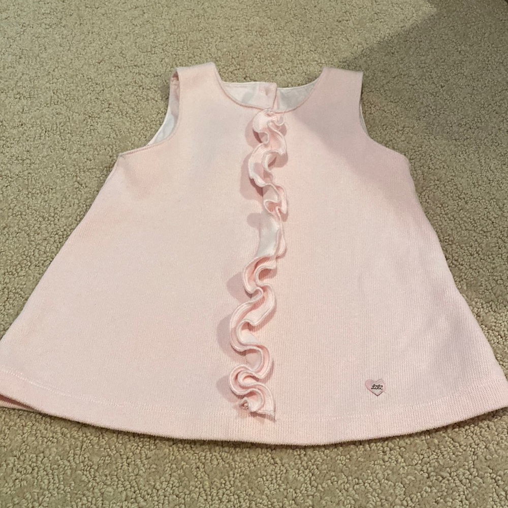 Lili Gaufrette Pink Ruffle Baby 
 Dress